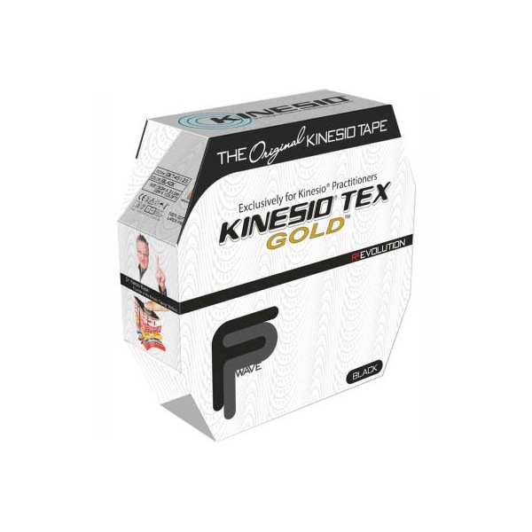 Kinesio Tex Gold FP Kinesiology Tape, 2" x 34 yds, Black, Bulk Roll